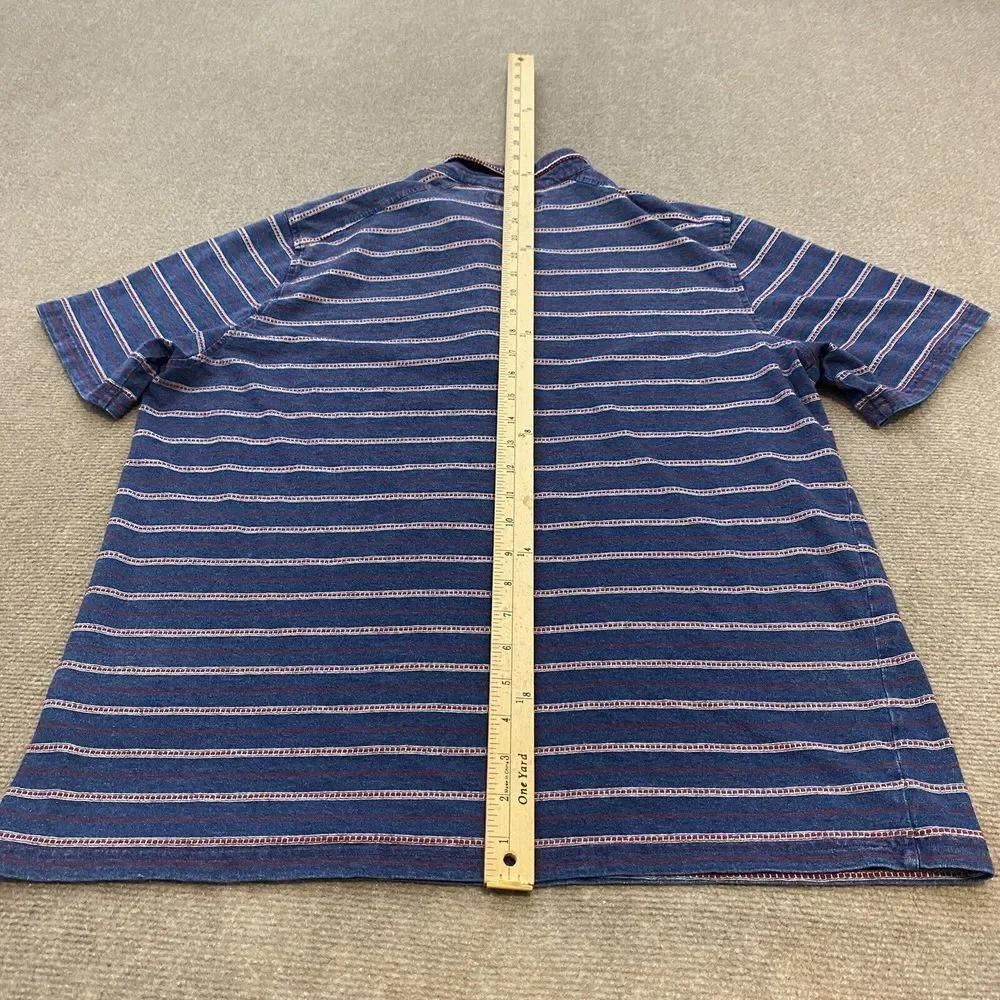Carbon 2 Cobalt Polo Shirt Mens Large‎ Textured Stripes Short Sleeve Casual